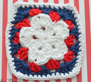 Patriotic Star Crochet Granny Square