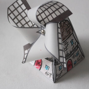 Adorable Printable Dutch Windmill