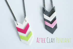 Adorable Aztec Clay Pendant