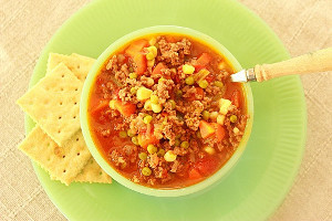 School Lunchroom Hamburger Soup