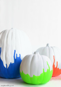 Neon Painted Pumpkins