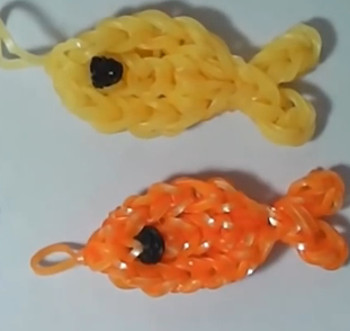 Two-Fork Goldfish Rainbow Loom Charm