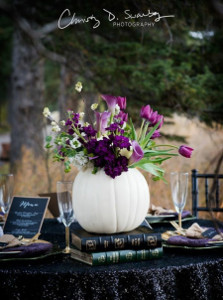 Exquisite Black and Purple Halloween Wedding