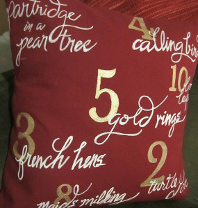 12 Days of Christmas Pillow