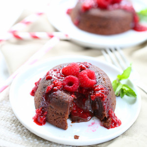 Easy Raspberry Molten Cakes