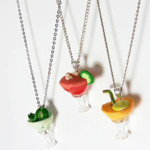 Playful Polymer Clay Cocktail Pendants