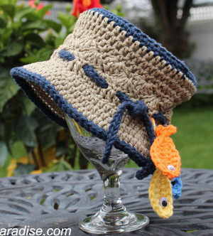 Crochet Fisherman Hat, Baby Fishing Hat, Newborn Photo Prop