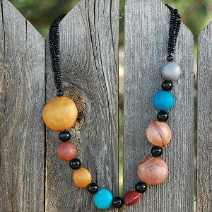 Solar System Chunky Clay Necklace