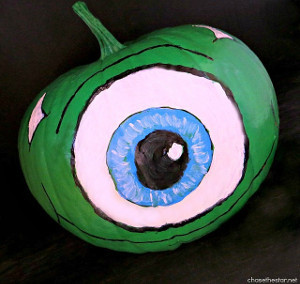 Mike Wazowski Painted Pumpkin