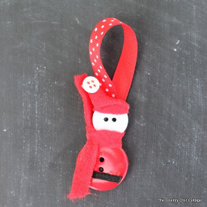 Adorable Button Santa Ornament