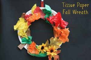 Festive Tissue Paper Fall Wreath