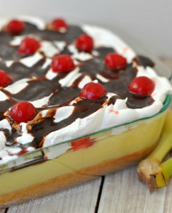 Banana Split Pudding Poke Cake
