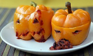 Super-Scary Chili Stuffed Jack-O-Peppers