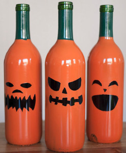 Wine Bottle Jack-O-Lanterns