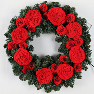 Rosy Cozy Christmas Wreath