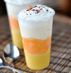 Copycat Candy Corn Milkshakes