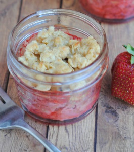 Strawberry Cobbler in a Jar