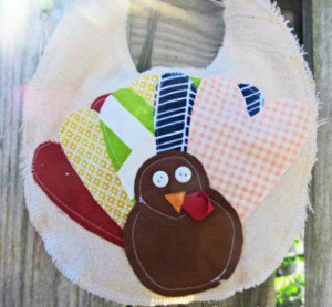 Scrappy Turkey Baby Bib