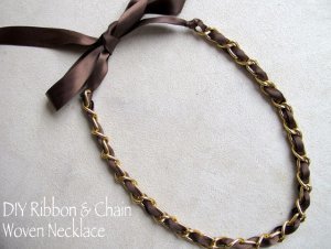 Ribbon and Chain Necklace