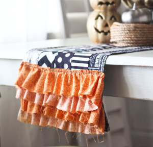 Chic Ruffled Halloween Table Runner