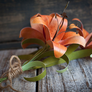 Tangerine Tiger Lily Paper Flowers