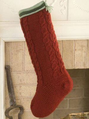 Cabled Christmas Stocking