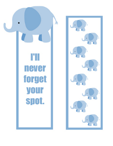 Printable Elephant Bookmarks That Never Forget