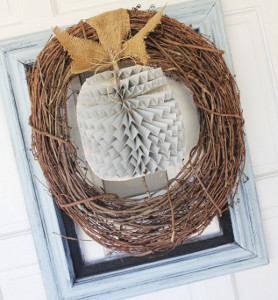 Rustic Framed Pumpkin Wreath