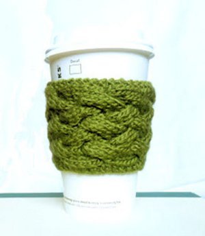 Woven Cable Coffee Cozy