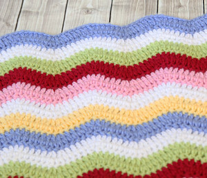 Rainbow Ribbons Crochet Baby Blanket Pattern