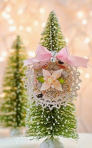 Shimmering Poinsettia Snowflake Ornament