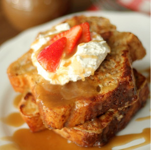 Homemade Kneaders Cinnamon French Toast and Caramel Syrup