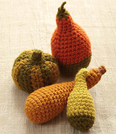Festive Thanksgiving Crochet Gourds