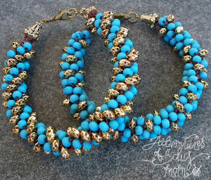 Beautiful Blue Beaded Kumihimo Bracelet