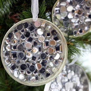 Simple Rhinestone Recycled Ornament