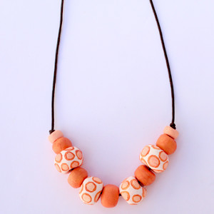 Peachy Clay Beaded Necklace