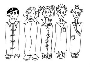 Halloween Zombies Printable Coloring Page