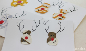 Fabric Reindeer DIY Christmas Cards