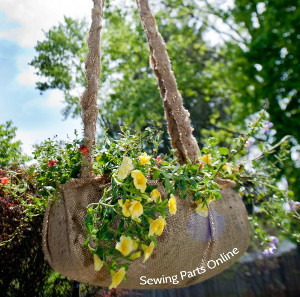 Rustic Burlap DIY Hanging Planter