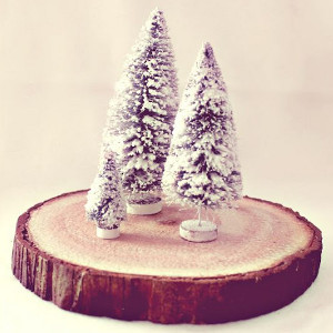 Faux Bark Winter Wedding Centerpieces