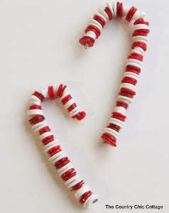 Adorable Button Candy Cane Ornaments