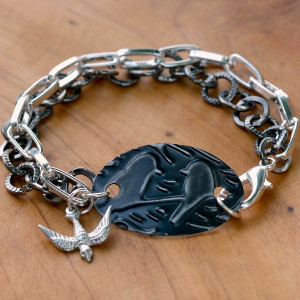 Enchanting Embossed Metal Charm Bracelet
