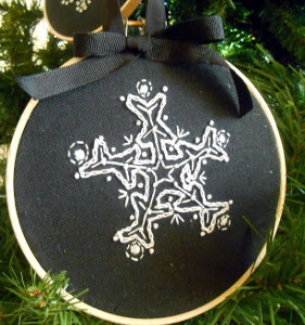 Elegant Embroidered Snowflake Ornament