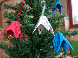 Egg Carton Bell Ornaments