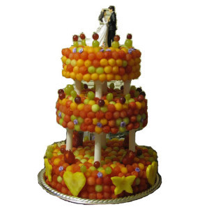 Unexpected Fruit Dessert Wedding Cake