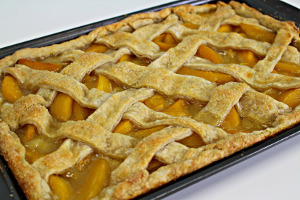 Better Than Anything Peach Slab Pie | FaveSouthernRecipes.com