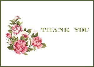 Vintage Flowers Printable Thank You Cards