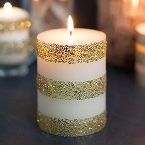 Glitter and Gold DIY Candles