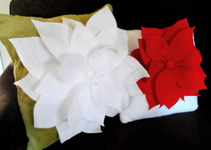 Bold and Beautiful Poinsettia Pillows