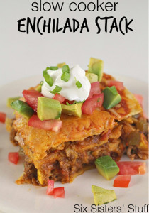 Slow Cooker Beef Enchilada Stack